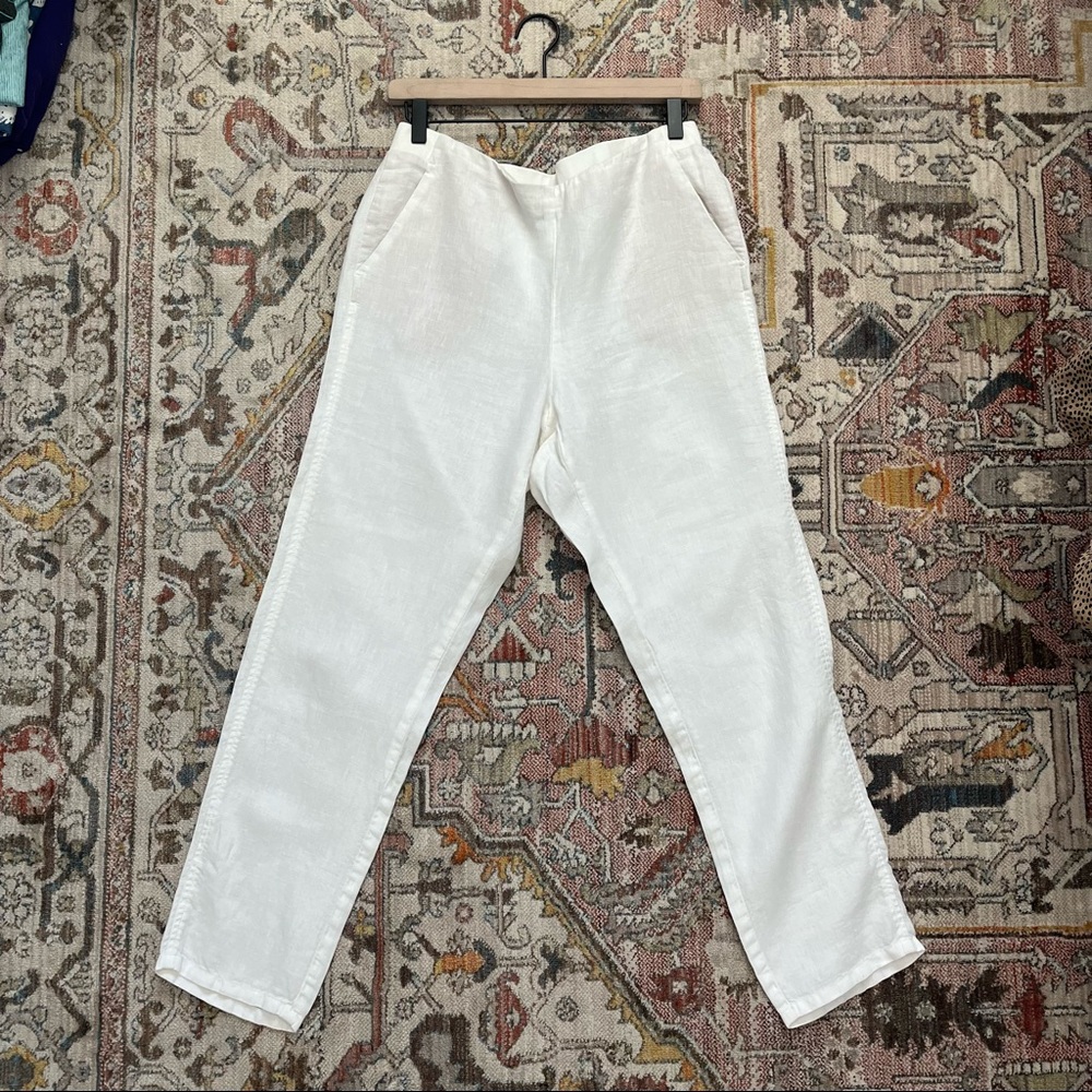 J. Jill White Pure Linen Coastal Pants - Size S